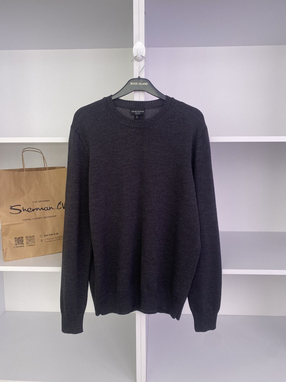 Designer × Emporio Armani × Vintage Vintage Emporio Armani Luxury Sweater Size US XL / EU 56 / 4 - 1 Thumbnail