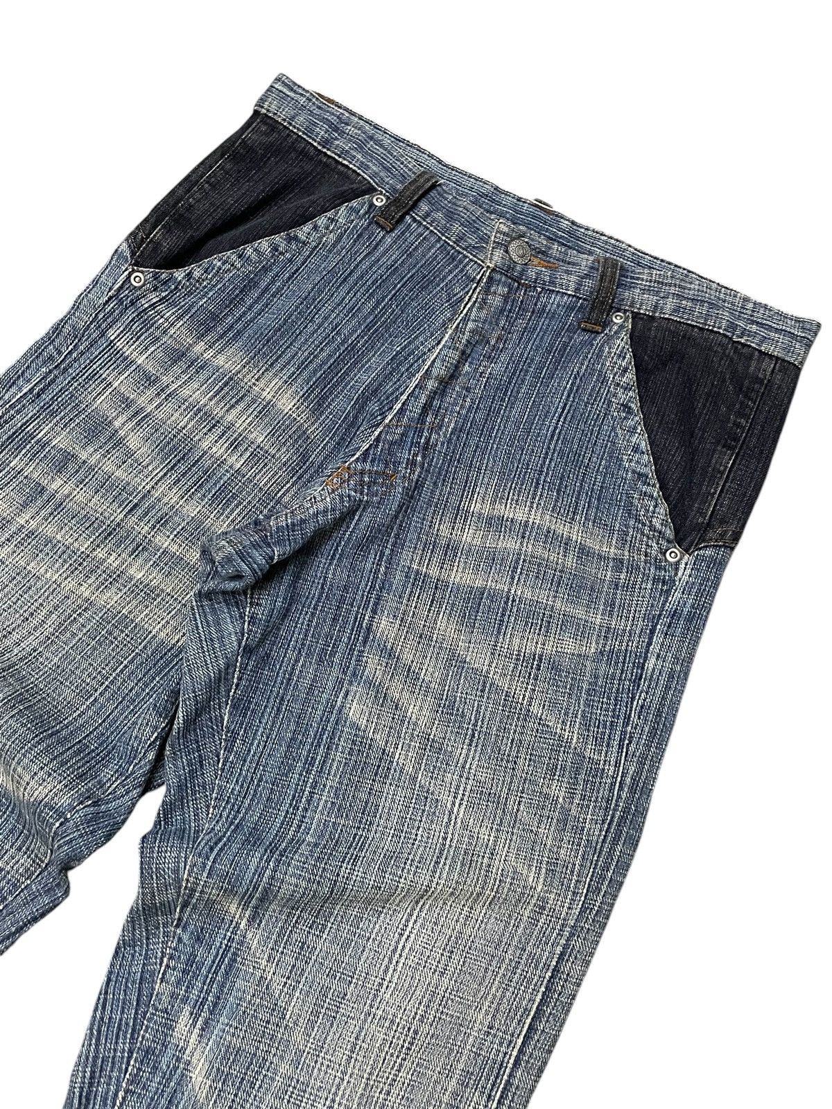 Blue Blue Japan × Hysteric Glamour × Japanese Brand Gumu International Indigo Wash Hand Stripped Woven Jeans Size US 30 / EU 46 - 3 Thumbnail