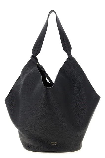 KHAITE KHAITE Lotus Medium Black Leather Tote Bag Size ONE SIZE - 1 Thumbnail