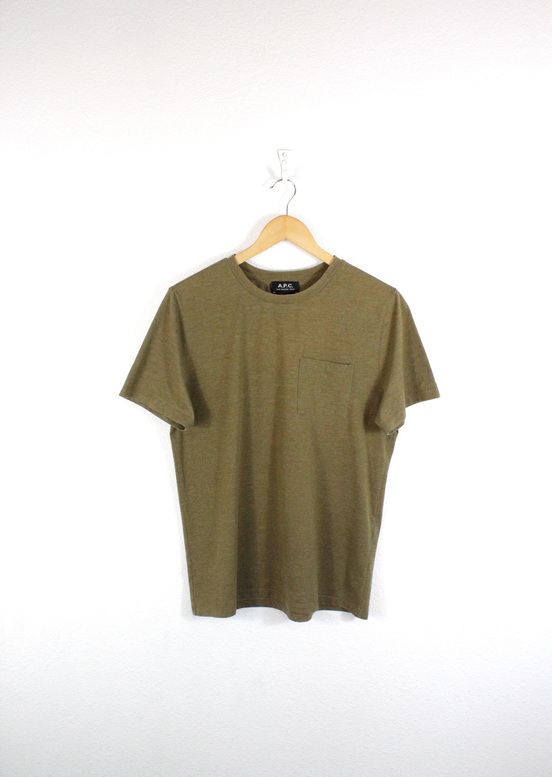 A.P.C. A.P.C. Pocket Khaki Back Logo Tee T-shirt Size US S / EU 44-46 / 1 - 1 Thumbnail