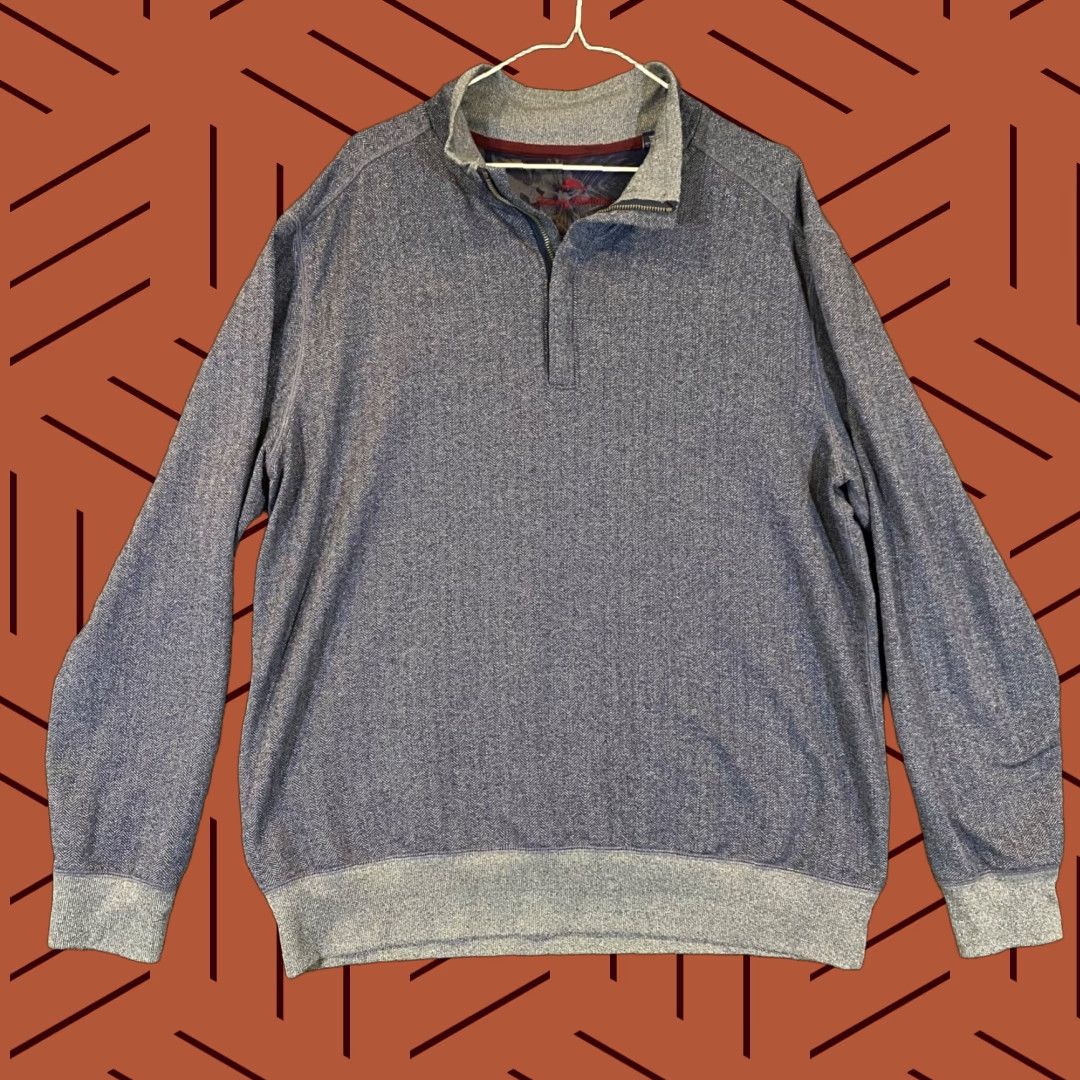 Tommy Bahama Tommy Bahama Sweater Mens Large Blue 1/4 Zip Pullover Golf Stretch Size US L / EU 52-54 / 3 - 1 Thumbnail