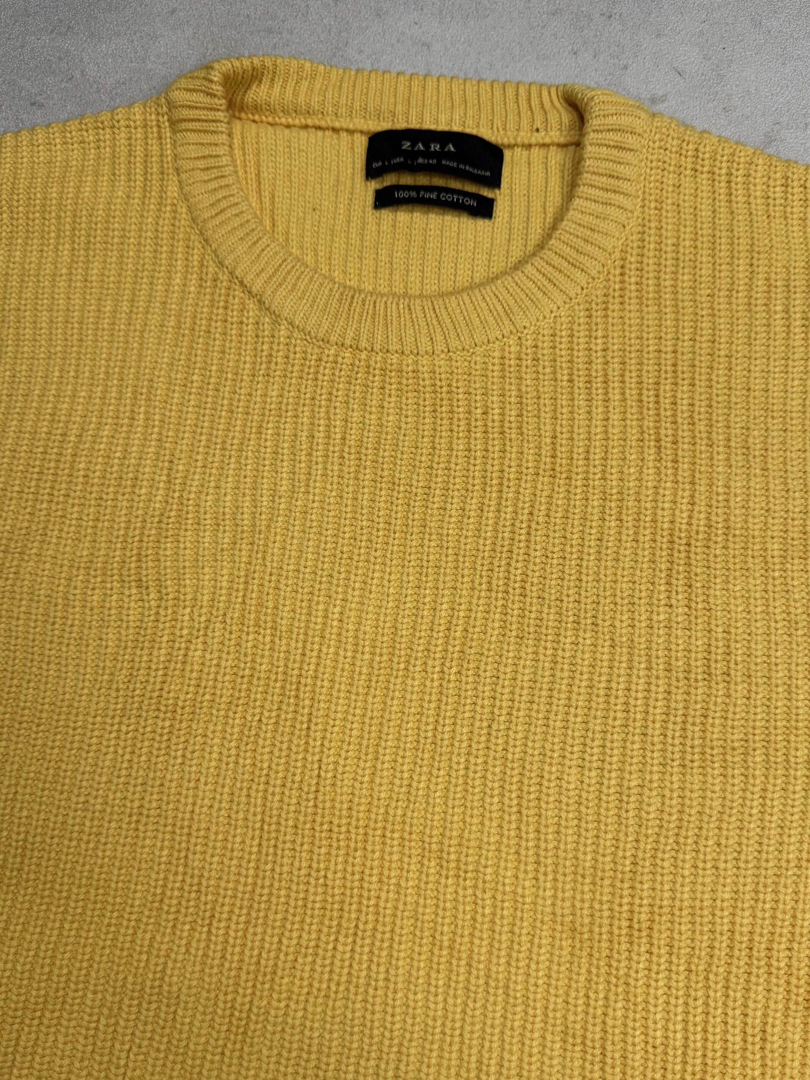 Zara Zara Yellow Knit Sweater Size US L / EU 52-54 / 3 - 2 Thumbnail