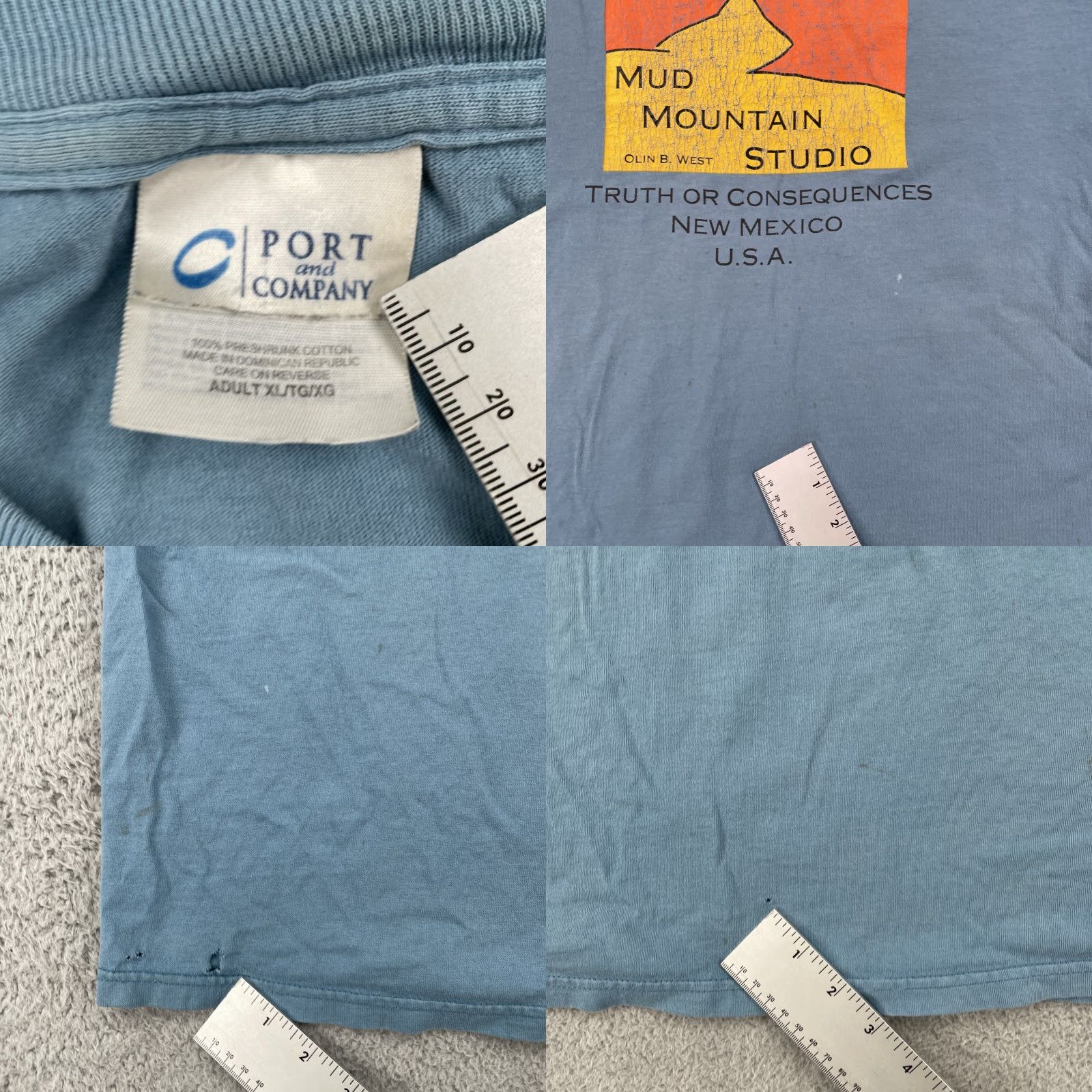 Port & Company VINTAGE Port & Company XL Blue T Shirt Crew Neck Short Sleeve Men 90s Art Size US XL / EU 56 / 4 - 8 Thumbnail