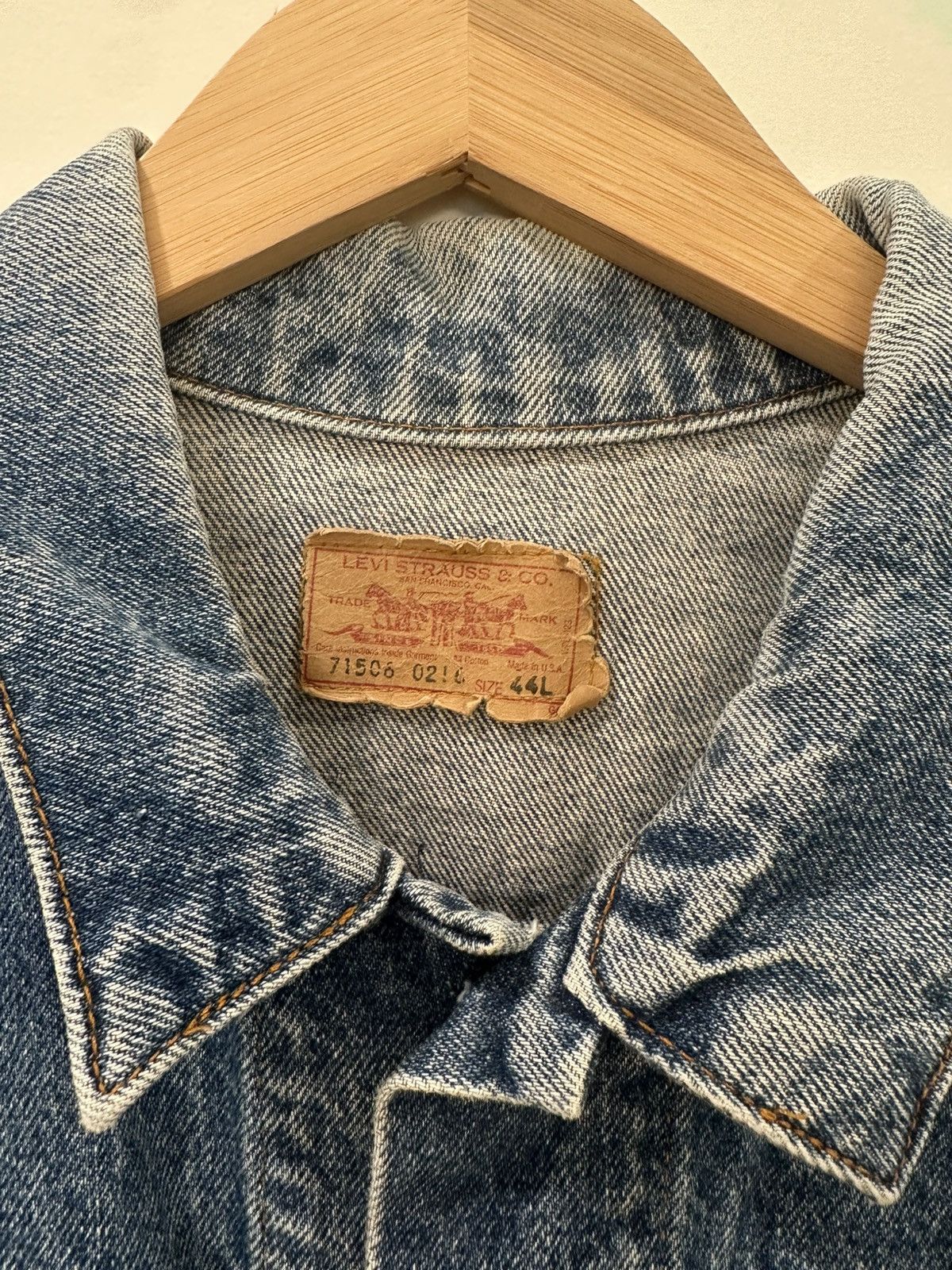 Levi's Vintage 1980s Levis Denim Trucker Size 44L Size US L / EU 52-54 / 3 - 3 Thumbnail