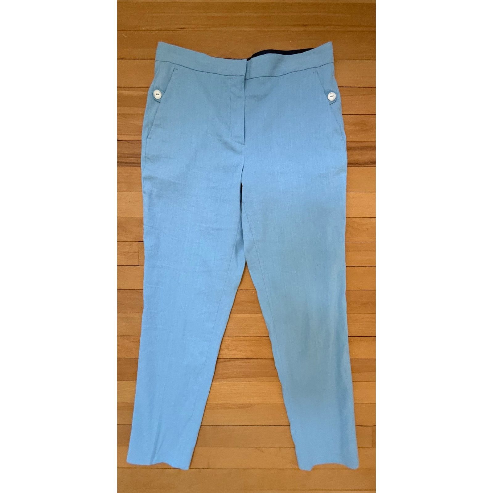 Rag & Bone rag & bone Light Blue Linen Tapered Ankle Pants Size 2 EUC Size 26" / US 2 / IT 38 - 1 Thumbnail