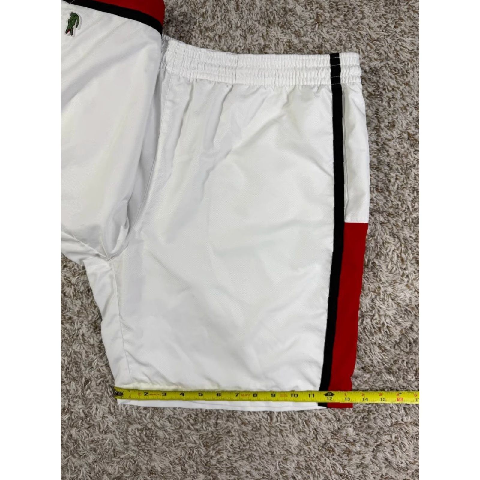 Lacoste Lacoste Sport Shorts Mens 3XL White Lined Athletic Tennis Shorts Size US 39 - 7 Thumbnail
