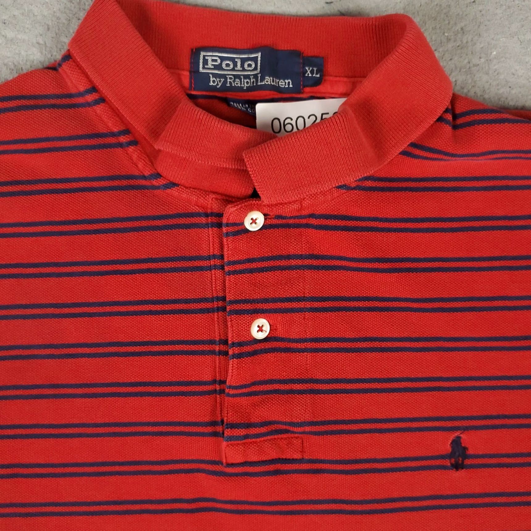 Ralph Lauren Ralph Lauren Polo Shirt Mens XL Striped Red/Blue Short Sleeve Casual Knit Button-Front Classic Pony Logo Size US XL / EU 56 / 4 - 2 Thumbnail