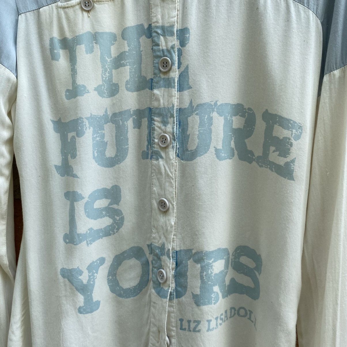 LIZ LISA LIZ LISA Light Blue and White Long-Sleeve Graphic Shirt Size M / US 6-8 / IT 42-44 - 15 Thumbnail