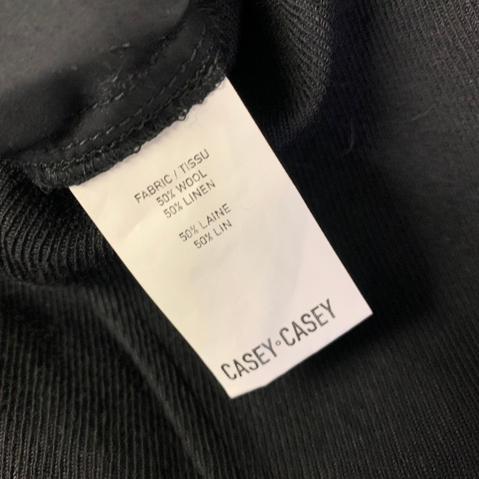 Casey Casey CASEY CASEY Size L Black Wool Linen 3 button Jacket Size L / US 10 / IT 46 - 6 Thumbnail