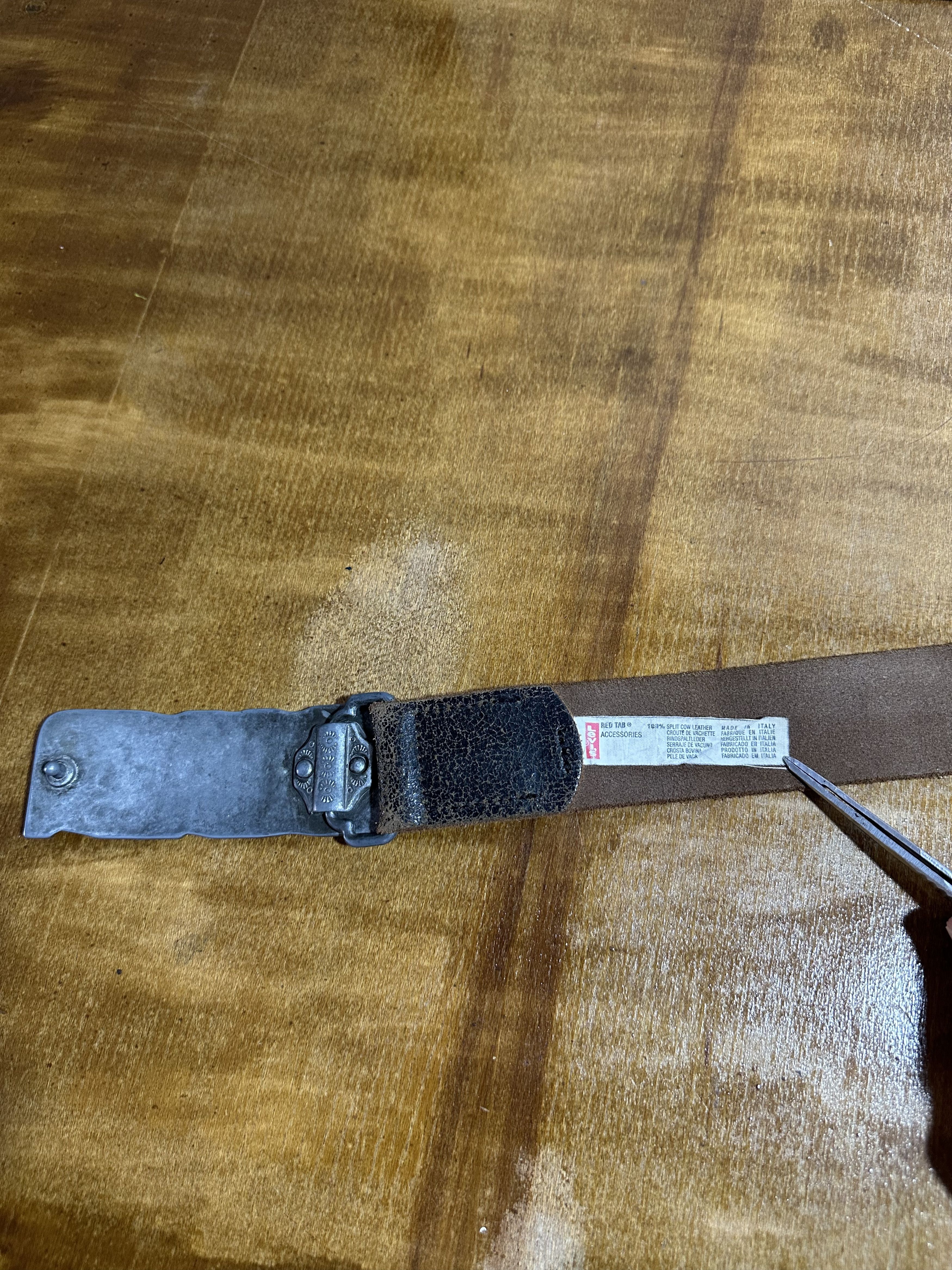 Levi's × Vintage Vintage Levis Leather Belt 90s Size 30 - 8 Thumbnail