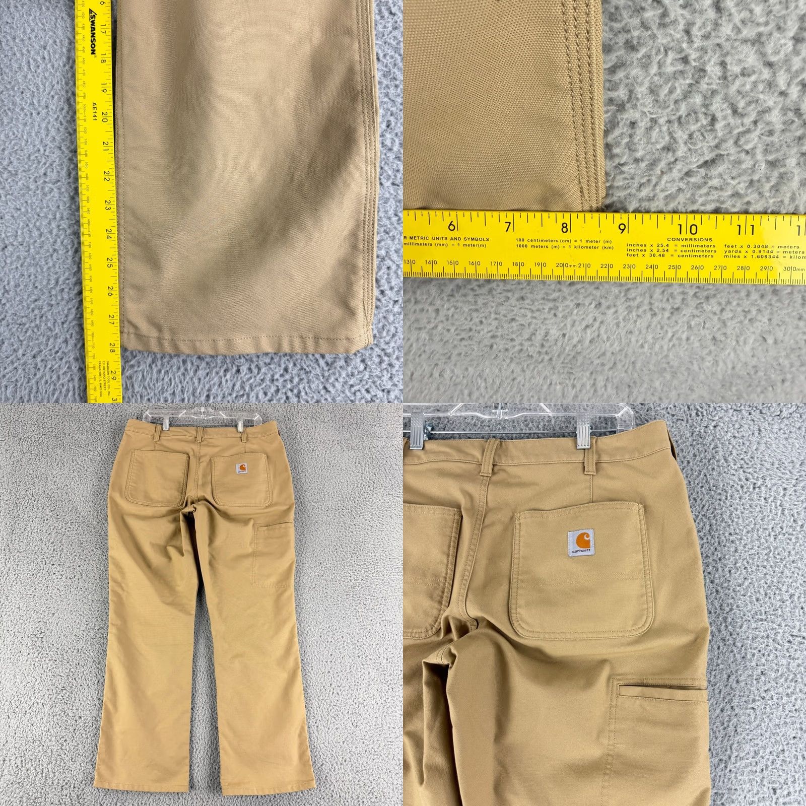 Carhartt Carhartt Original Fit Canvas Work Pants Womens 14W Short Tan Stretch Straight Leg Size 36" / US 14 / IT 50 - 8 Thumbnail