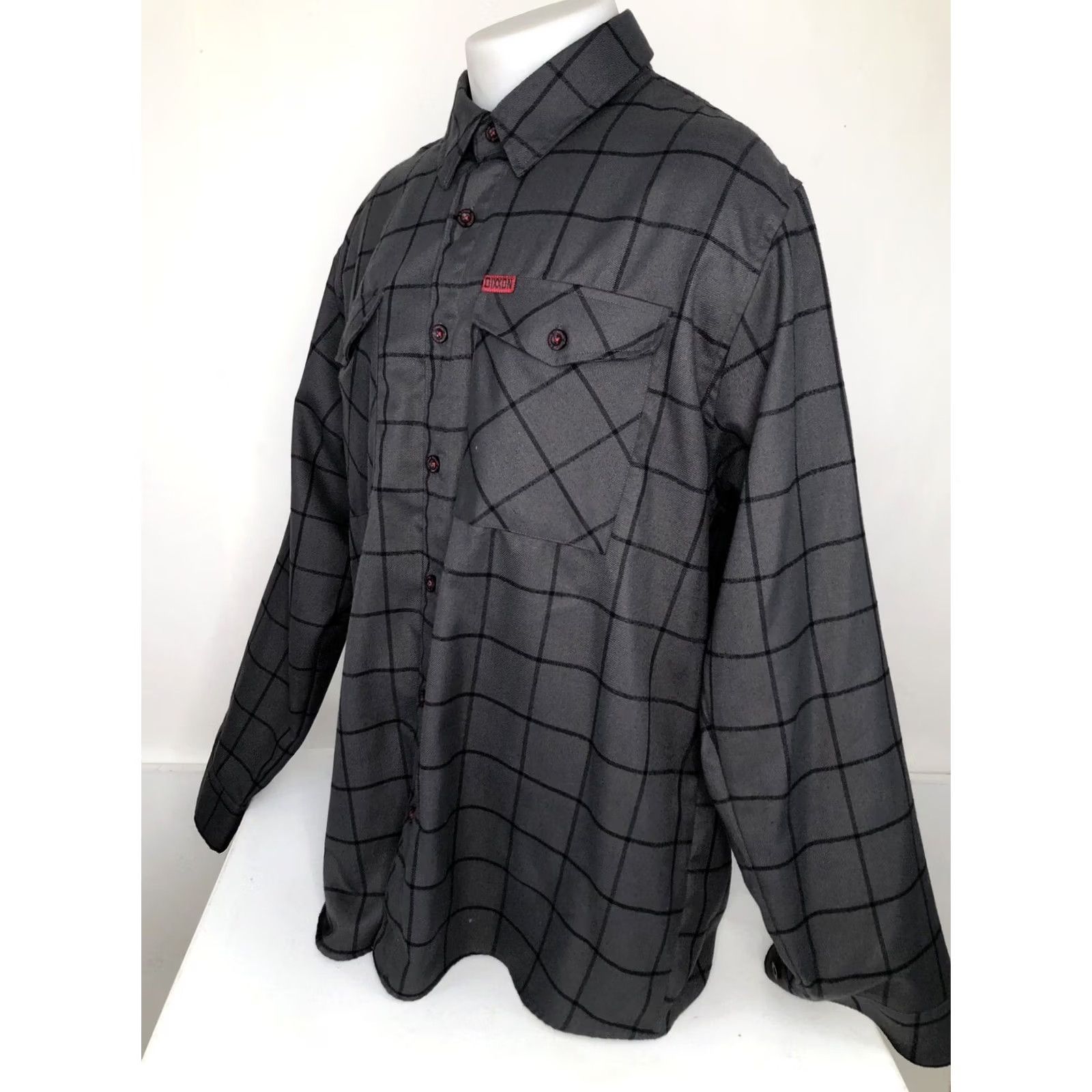 Vintage DIXXON FLANNEL CO / THE LAFAYETTE - Mens 2X Plaid Check Shirt Mens 2X Dark Gray & Black Flannel Button-Up Long Sleeve Shirt Size US XXL / EU 58 / 5 - 3 Thumbnail