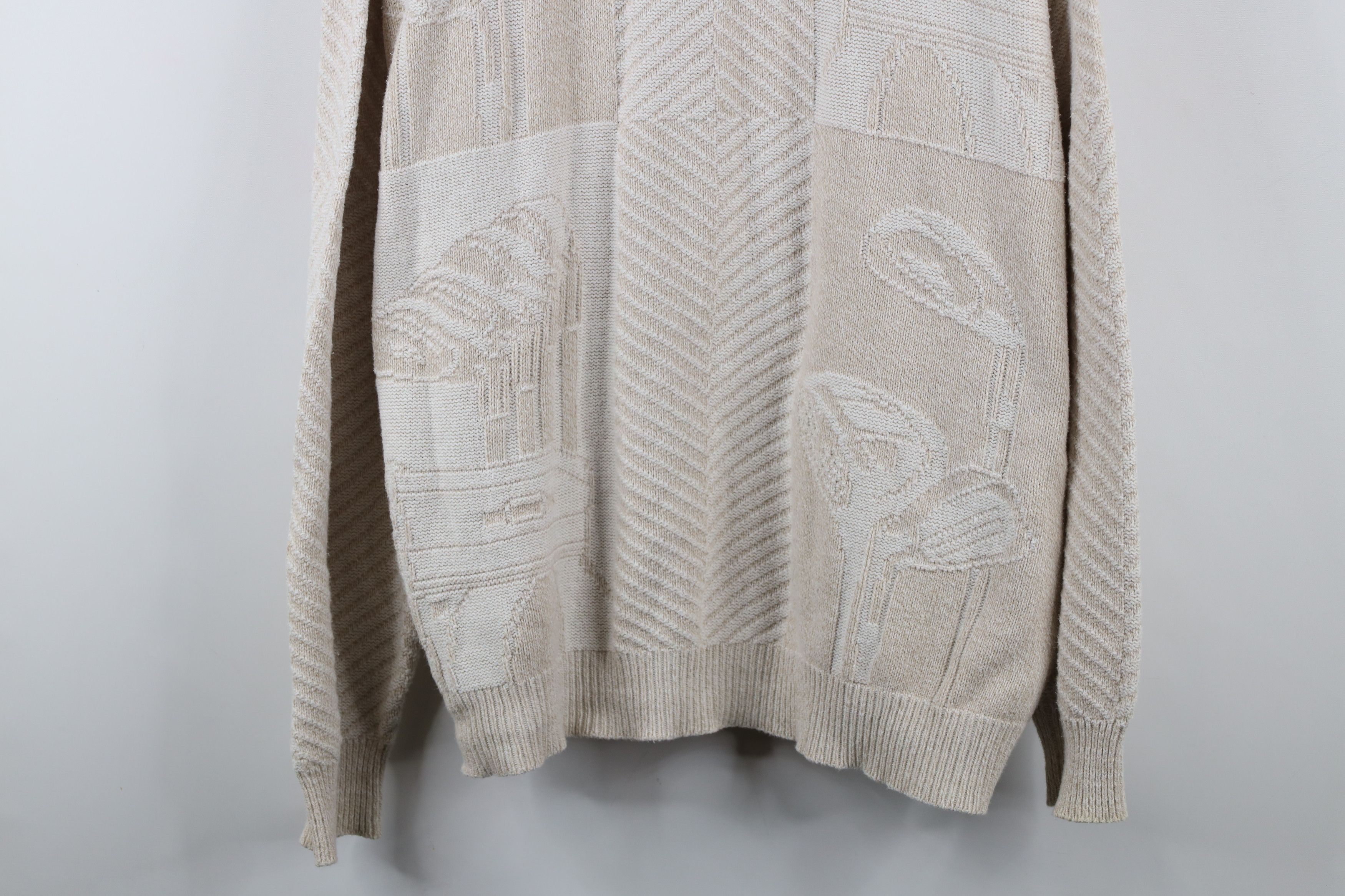 Vintage Vintage 90s Streetwear Over Print Cotton Knit Sweater USA Size US L / EU 52-54 / 3 - 3 Thumbnail