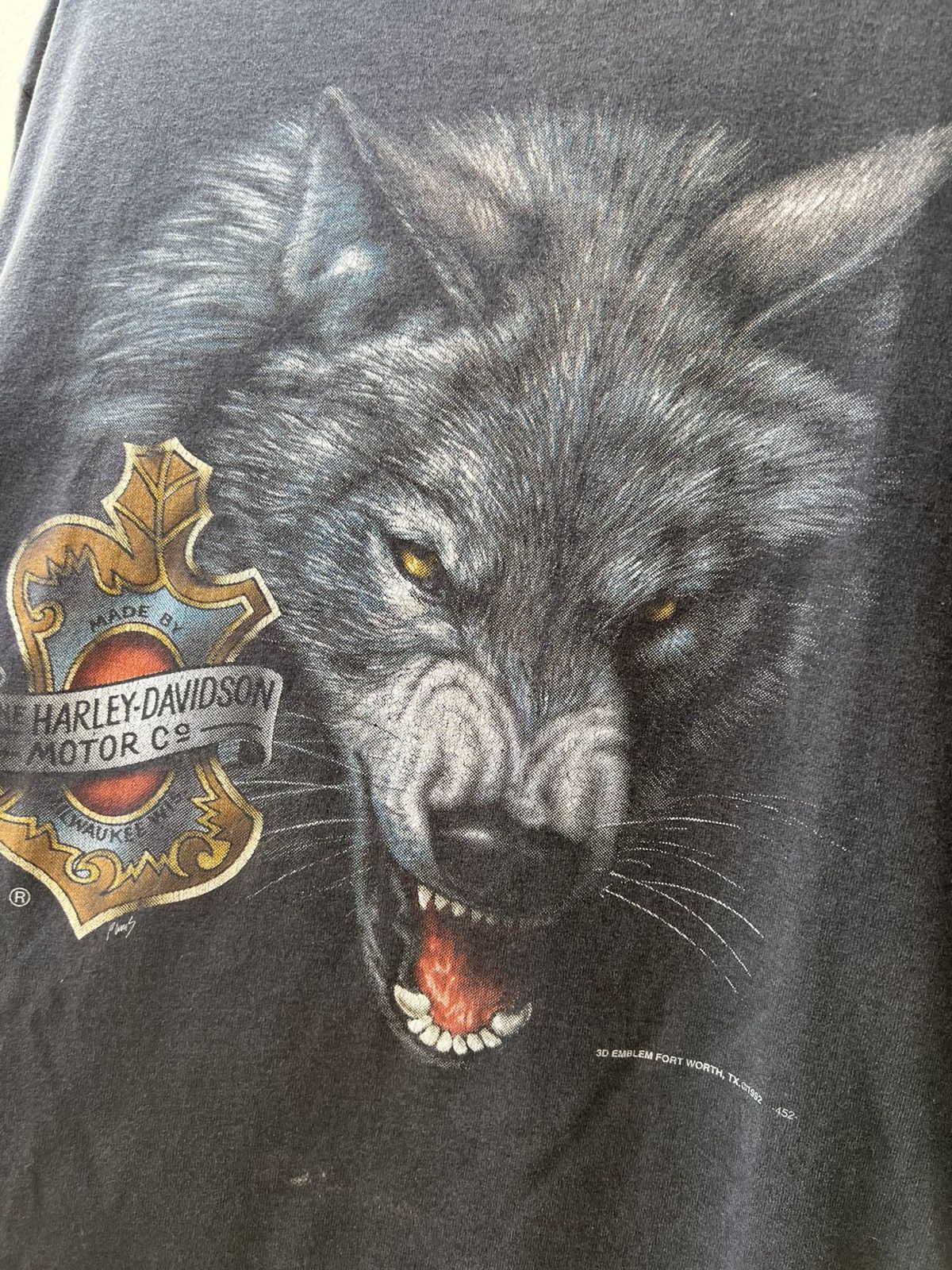 Harley Davidson Vintage 3D Emblem Harley Davidson Wolf 1992 Size US L / EU 52-54 / 3 - 3 Thumbnail