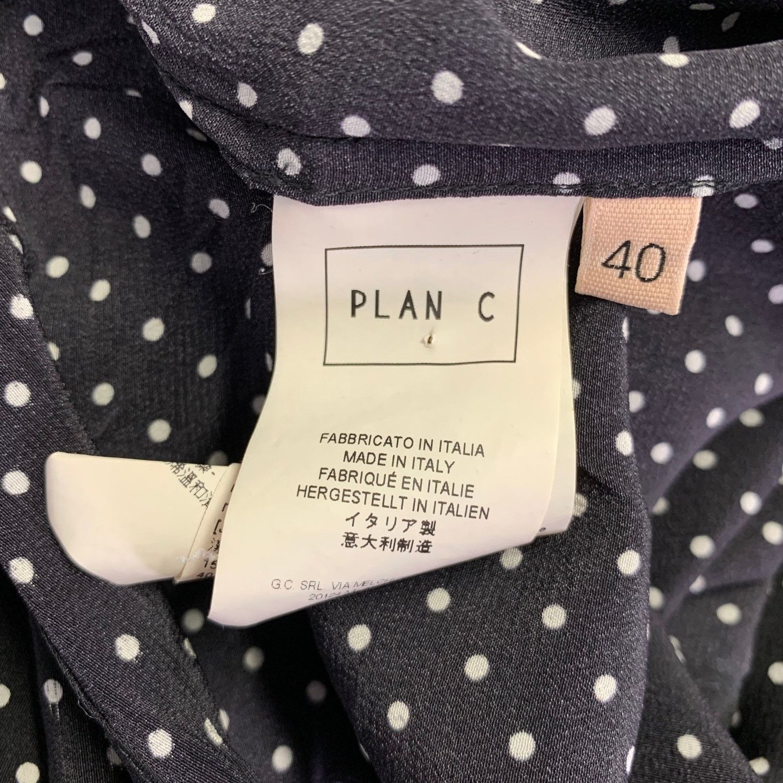 Plan C PLAN C Size M Black White Silk Polka Dot Bow Shirt Size M / US 6-8 / IT 42-44 - 6 Thumbnail