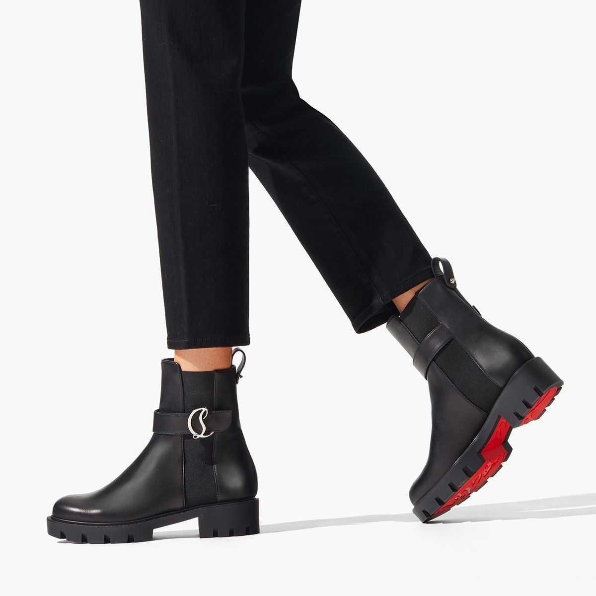 Christian Louboutin oc11z0126 Chelsea Booty Lug in Black Size US 6 / IT 36 - 7 Thumbnail