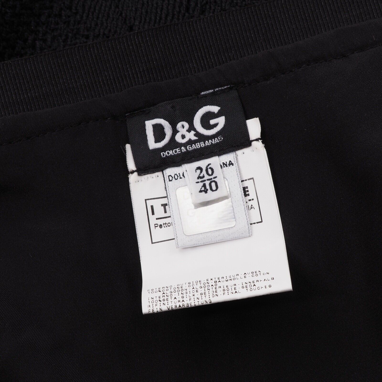 Dolce & Gabbana Dolce & Gabbana Vintage Black Cotton Knit Sheer Pencil Skirt Size 27" / US 4 / IT 40 - 5 Thumbnail