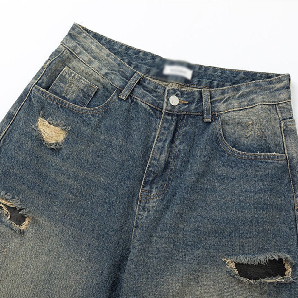 Japanese Brand Men's punk tie-dye gradient washed distressed jeans Size US 34 / EU 50 - 3 Thumbnail