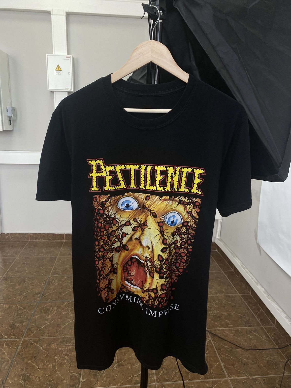 Band Tees × Vintage Vintage Pestilence Consvming Impvlse T-Shirt Rare Retro Hype Size US M / EU 48-50 / 2 - 1 Thumbnail