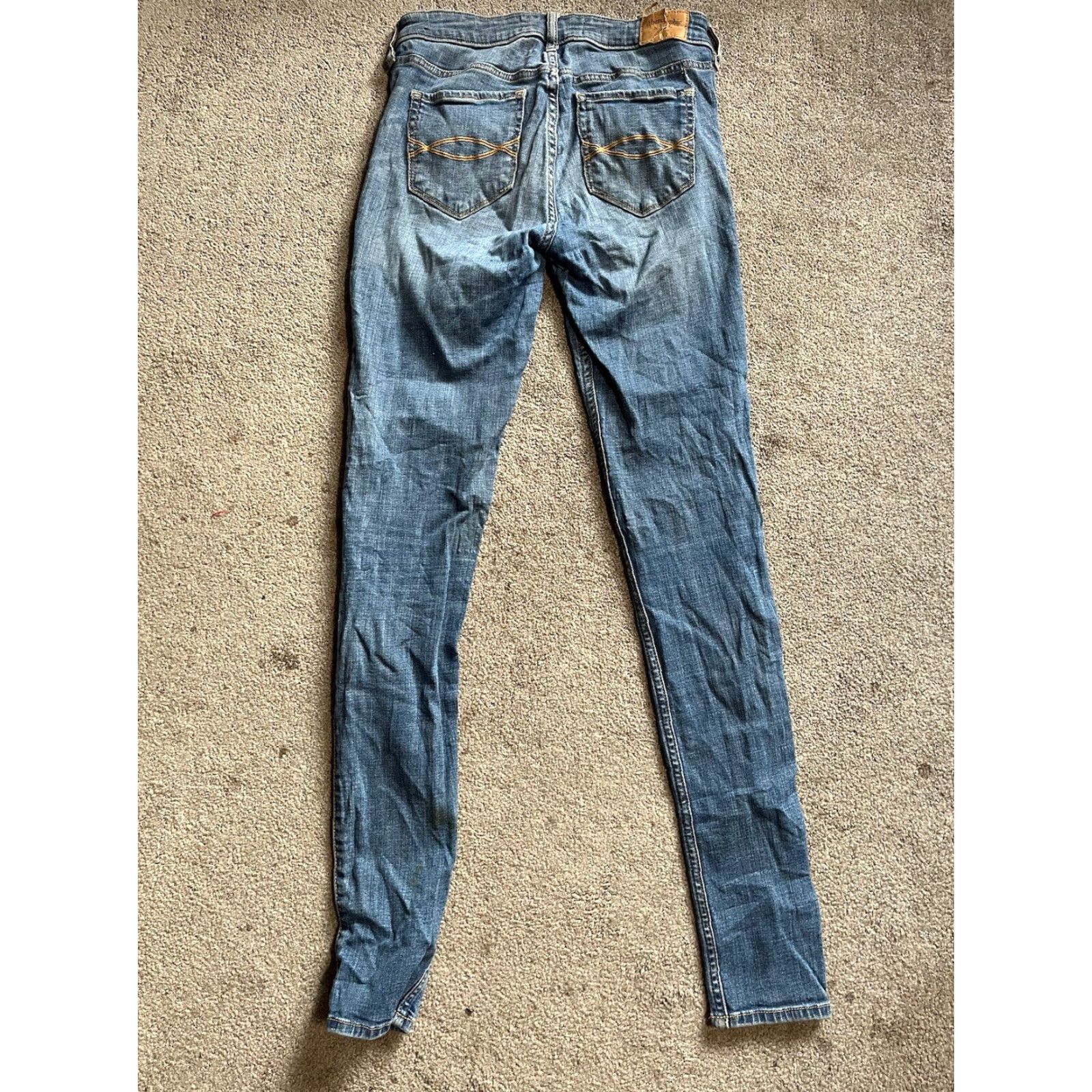 Abercrombie & Fitch Abercrombie & Fitch Womens Jeans 2 Regular Size 2L 26/33 Blue Super Skinny Denim Cotton Pockets 30in Inseam Size 26" / US 2 / IT 38 - 2 Thumbnail
