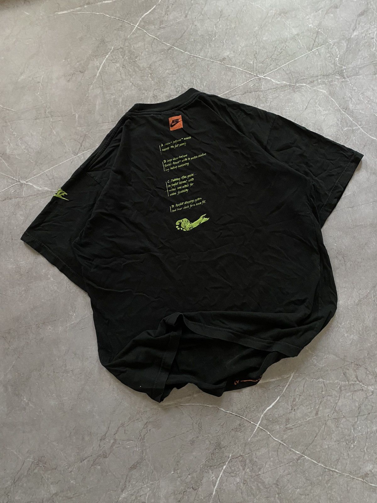 Nike × Vintage Vintage 90s Nike Big Foot Logo Oversized Rap Y2K T Shirt Size US XL / EU 56 / 4 - 3 Thumbnail