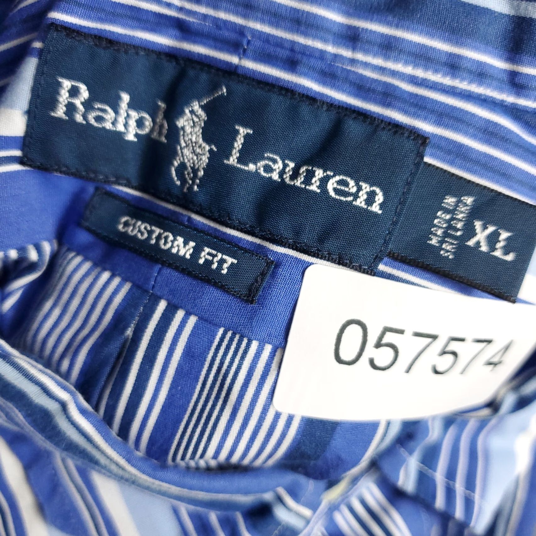 Ralph Lauren Ralph Lauren Shirt Mens XL Blue Striped Pony Casual Button-Up Long Sleeve - Classic American Preppy Cotton Shirt (XL, Blue) Mens Size US XL / EU 56 / 4 - 8 Thumbnail