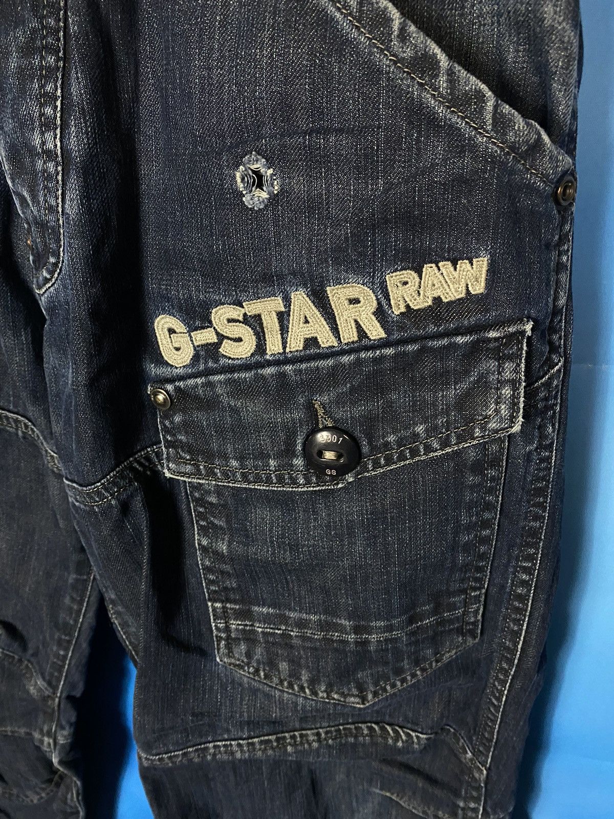 G-Star Rare❗️G-star 3301 vintage embroidered logo jeans S size Size US 31 - 3 Thumbnail