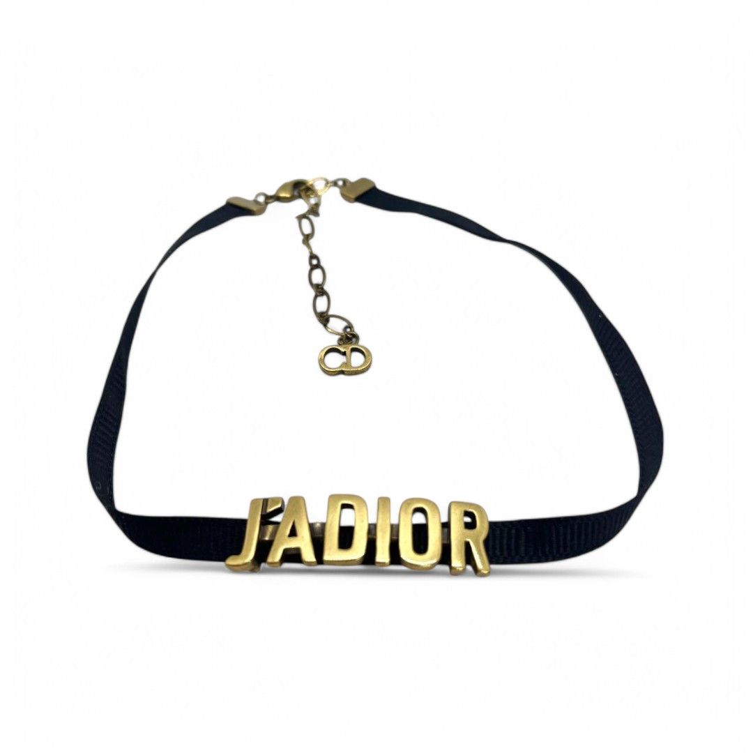 Dior Dior - J'Adior Vintage Choker Chain Black Gold Size ONE SIZE - 1 Thumbnail