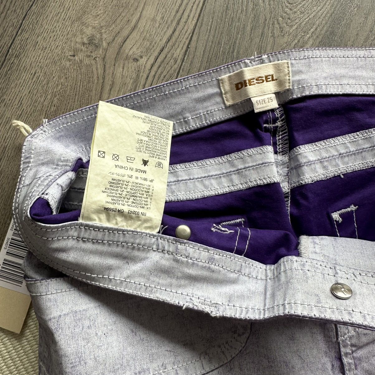 Diesel DIESEL Grey with Purple Slim Straight Fit Pants Size 25" / US 0 / IT 36 - 5 Thumbnail