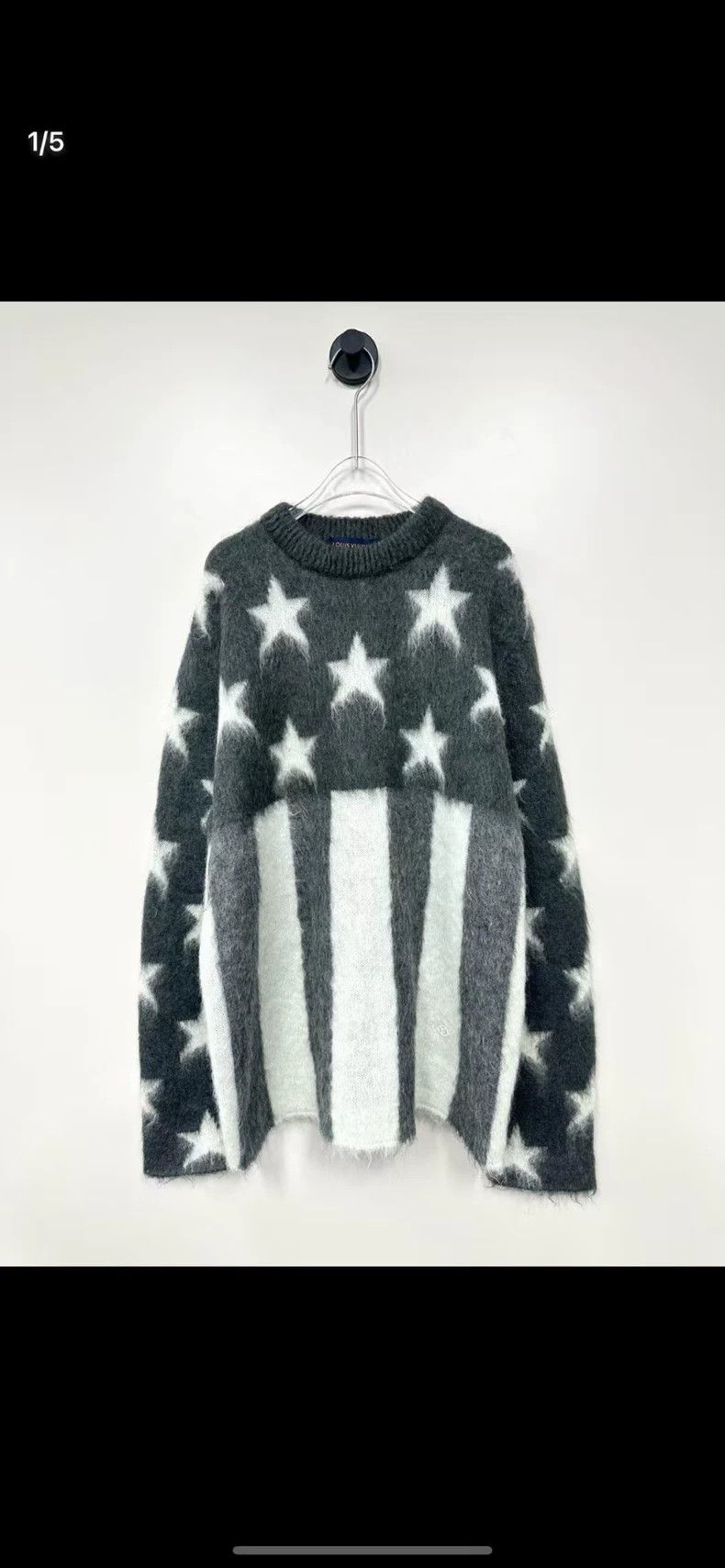 Louis Vuitton Louis Vuitton Dark grey star mohair sweater Size US L / EU 52-54 / 3 - 1 Thumbnail