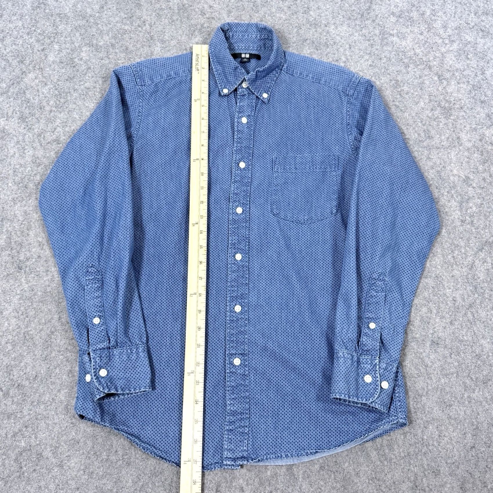 Uniqlo Uniqlo Men's Button-Down Shirt Long Sleeve Casual Blue Size XS Pocket Collar Fit Size US XS / EU 42 / 0 - 6 Thumbnail