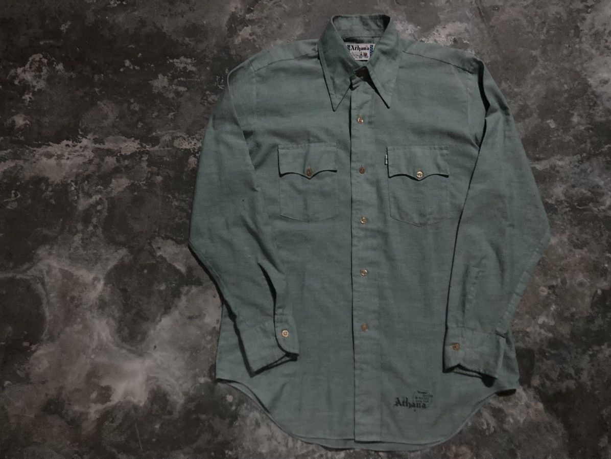 Vintage Vintage Athana Chambray Western Shirt 70s Size US L / EU 52-54 / 3 - 1 Thumbnail