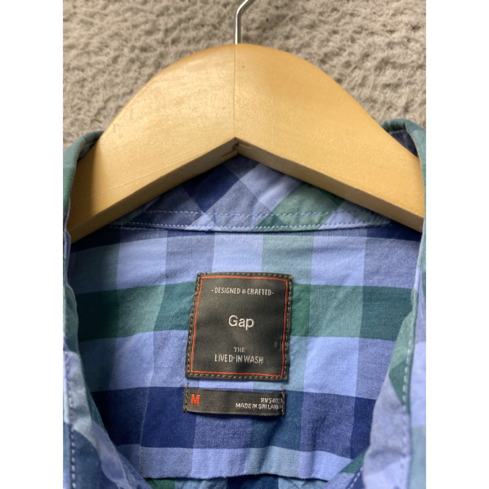 Gap GAP Men's Button Down Oxford Shirt Size M Blue Green Check Multicolor Size US M / EU 48-50 / 2 - 3 Thumbnail