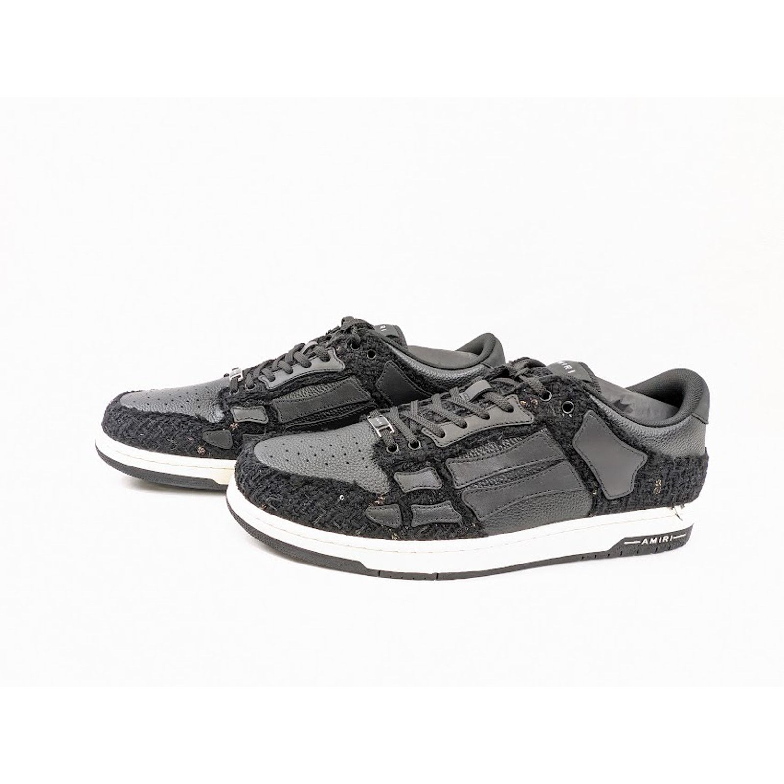 Amiri o1rshd1 Boucle Skelton Low-Top Sneakers in Black Size US 9 / EU 42 - 16 Thumbnail