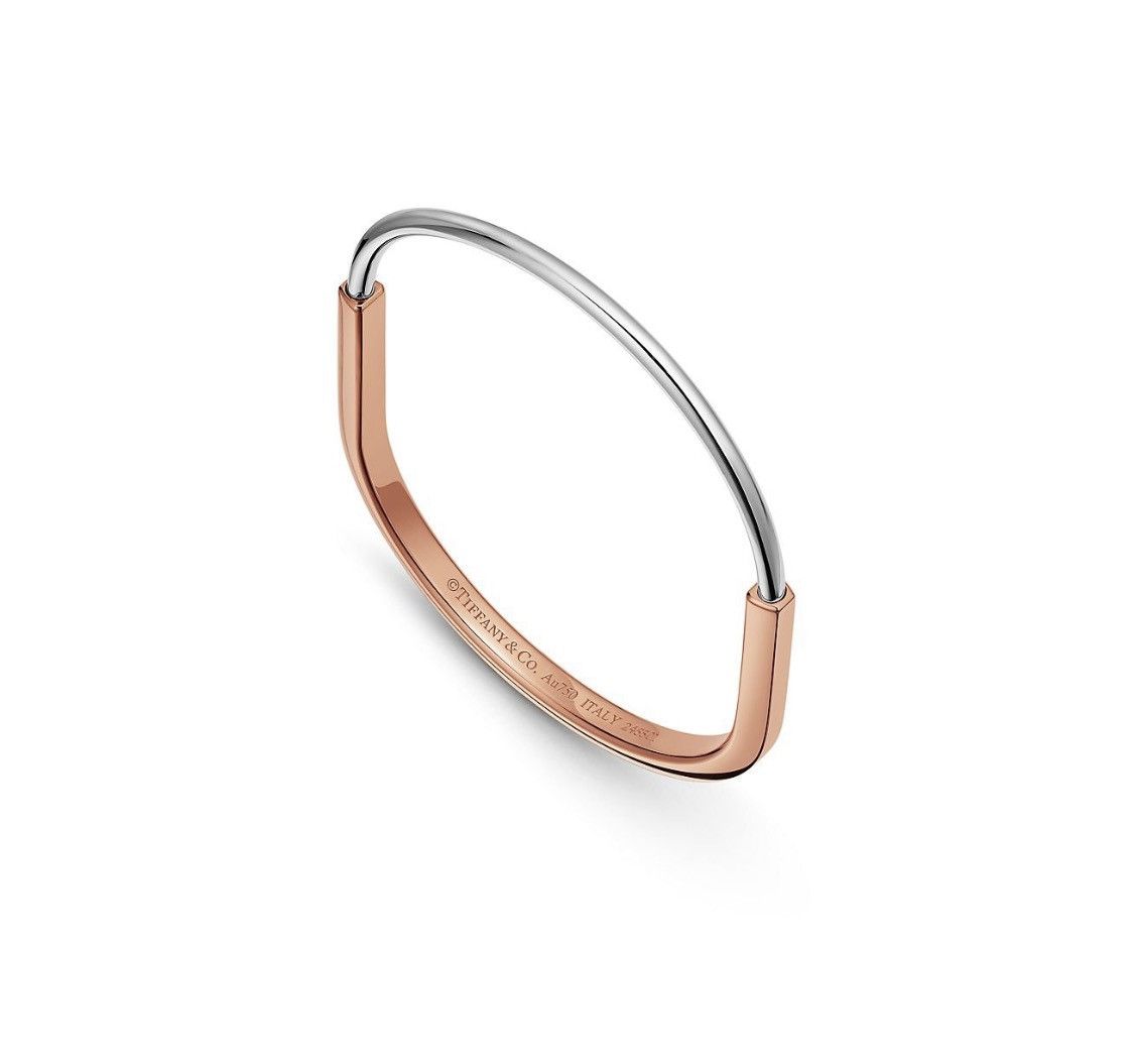 Tiffany & Co. Tiffany Lock Narrow Bangle Rose/White Gold 🚫READ DESCRIPTION Size ONE SIZE - 9 Thumbnail