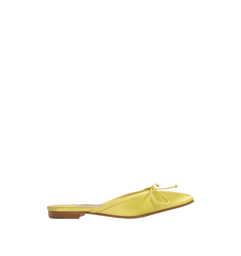 Manolo Blahnik o1h1sh11225 Satin Ballerina Mule in Bright Green Size US 5.5 / IT 35.5 - 1 Thumbnail