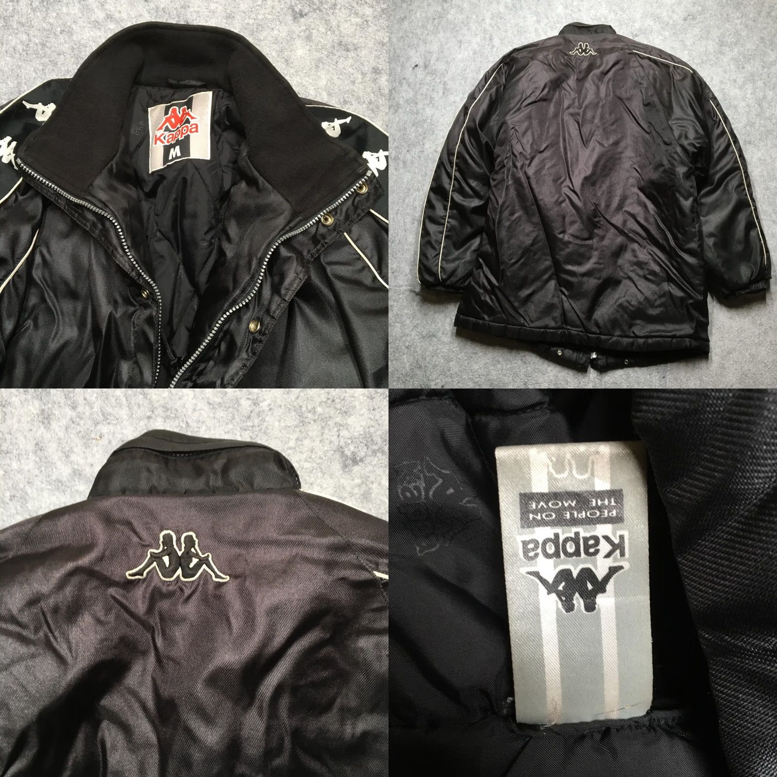 Kappa VINTAGE Kappa Track Jacket Mens M Black Nylon Puffer Logo Tape 90s Coat Sanctioned Zip Front Size US M / EU 48-50 / 2 - 8 Thumbnail