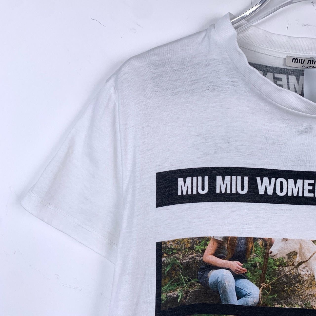 Miu Miu Miu Miu Womens Tales .10 White Cotton Short Sleeve T-Shirt X Size XS / US 0-2 / IT 36-38 - 6 Thumbnail