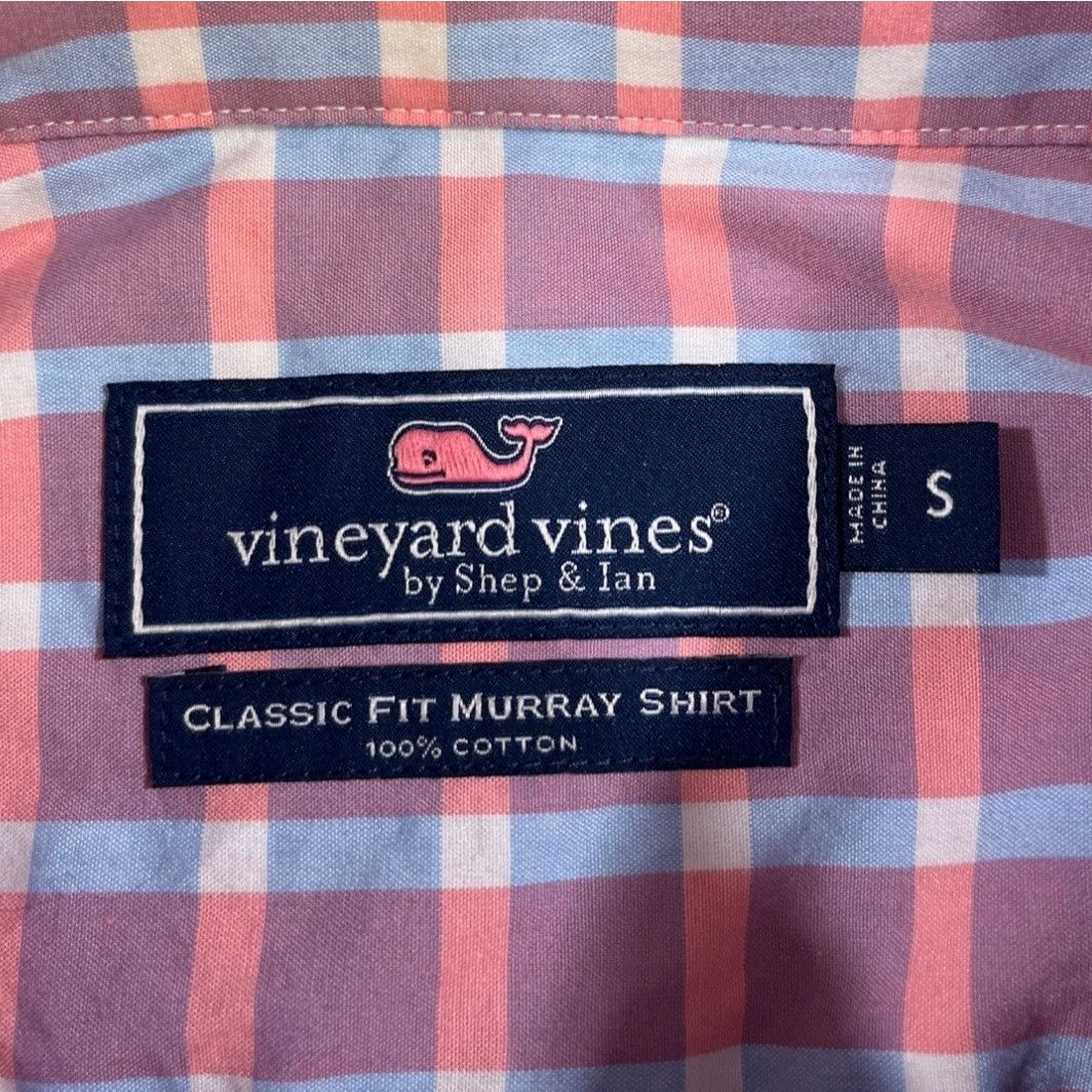 Vineyard Vines Vineyard Vines Men's Pink Plaid Shirt/Button Up Size S SKU 4 Size US S / EU 44-46 / 1 - 4 Thumbnail