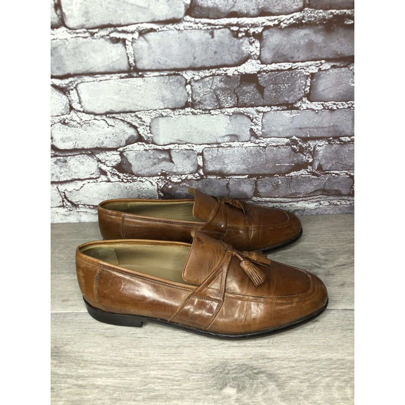 Johnston & Murphy Johnston & Murphy Brown Leather Tassel Loafers Dress Shoes M Size US 11 / EU 44 - 18 Thumbnail