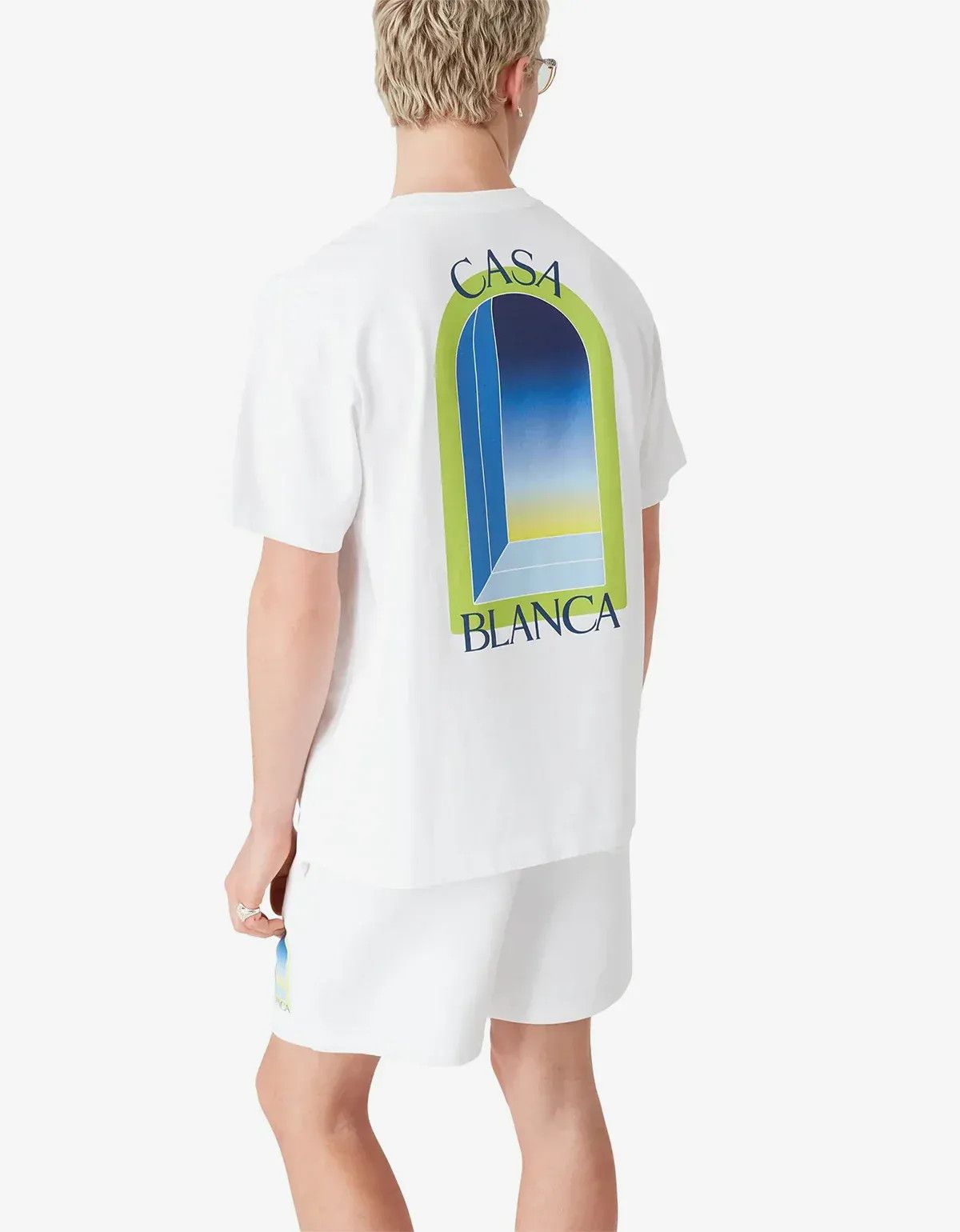 Casablanca Casablanca White & Lime Arches Short Sleeve T‑Shirt Size US XXL / EU 58 / 5 - 5 Thumbnail