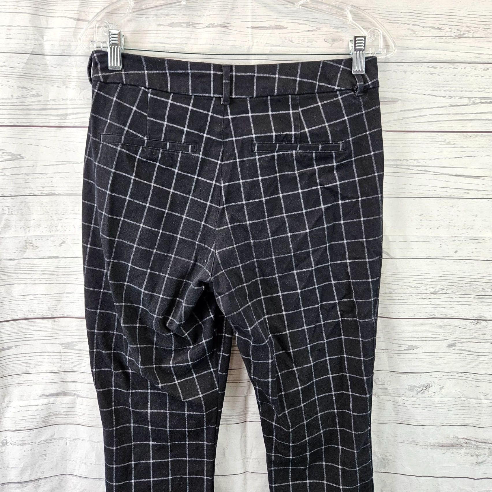 Old Navy Old Navy Womens Pixie Ankle Pants Sz 6 Black White Windowpane Cotton Blend Size 28" / US 6 / IT 42 - 4 Thumbnail
