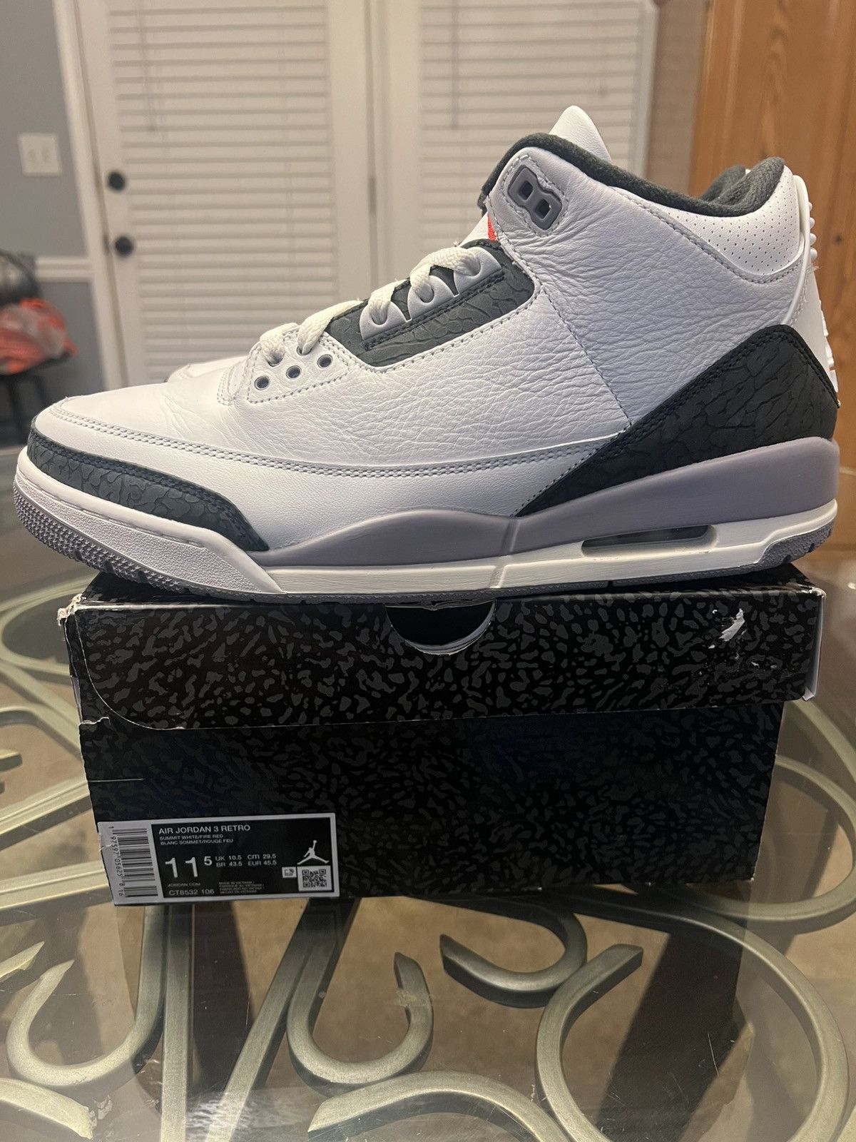 Jordan Brand Jordan 3 Retro “Cement Grey” 2024 Size US 11.5 / EU 44-45 - 2 Thumbnail