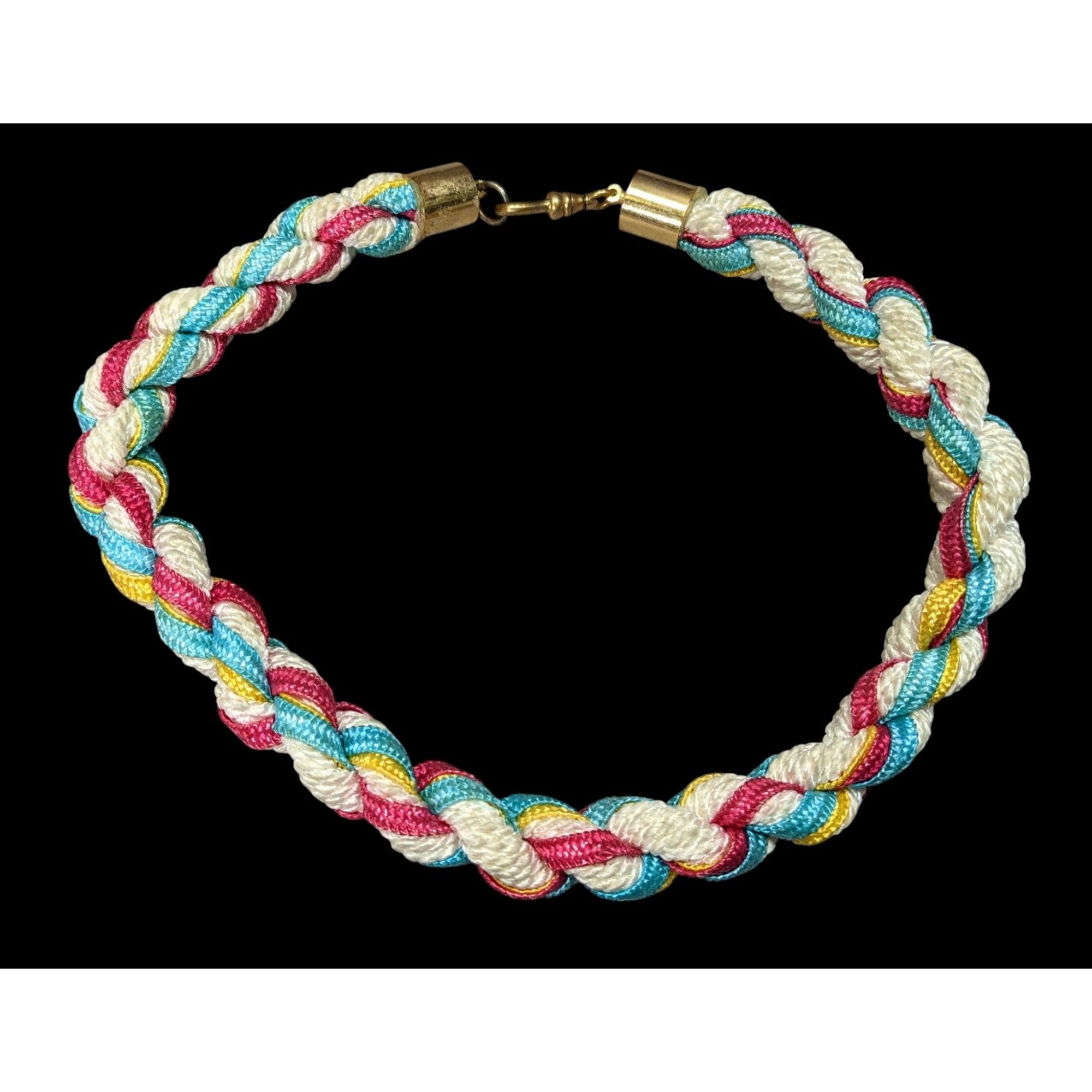 Other Rustic Nostalgic Braided Multicolor Rope Necklace With Gold- Size ONE SIZE - 1 Thumbnail