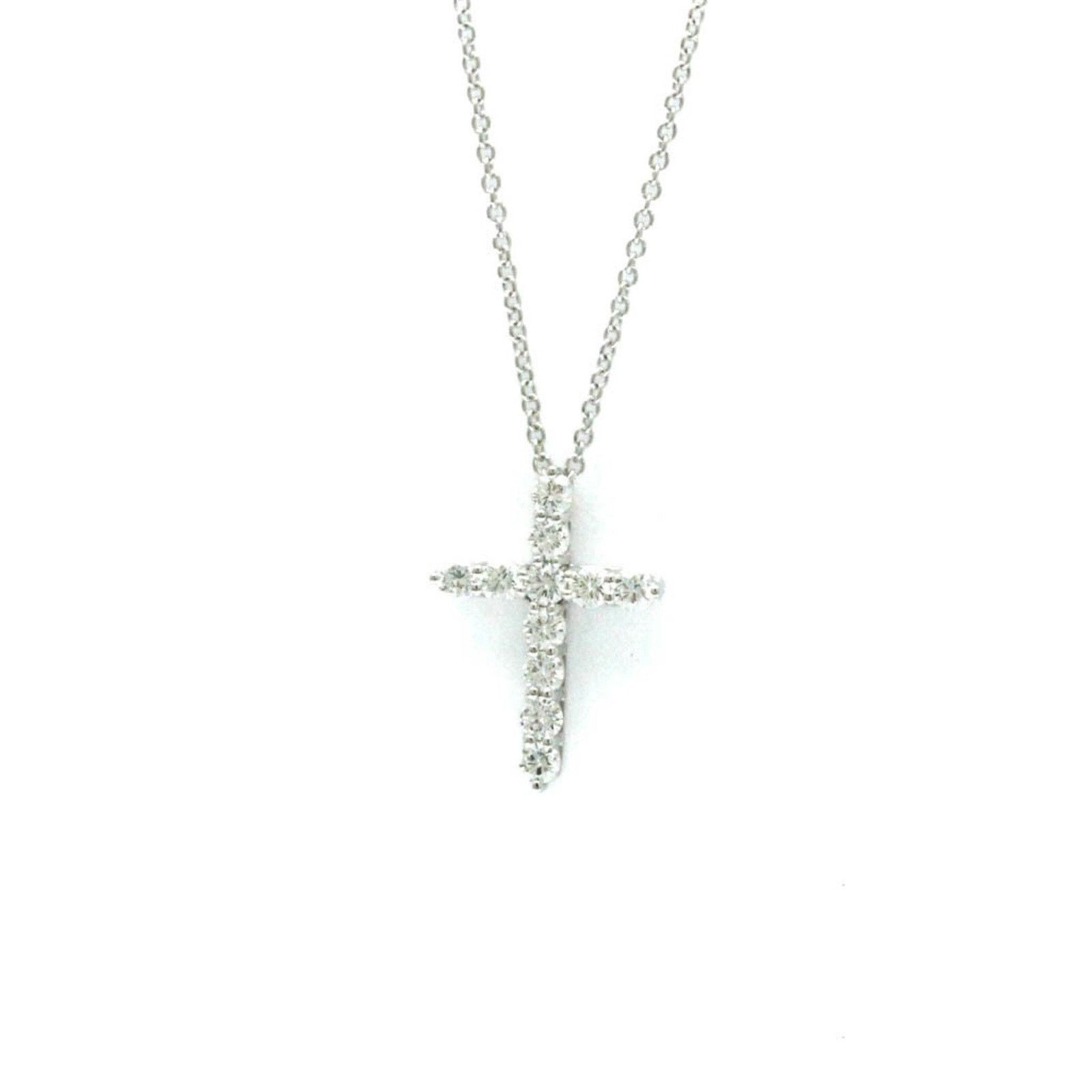 Tiffany & Co. Diamond Cross Pendant Necklace