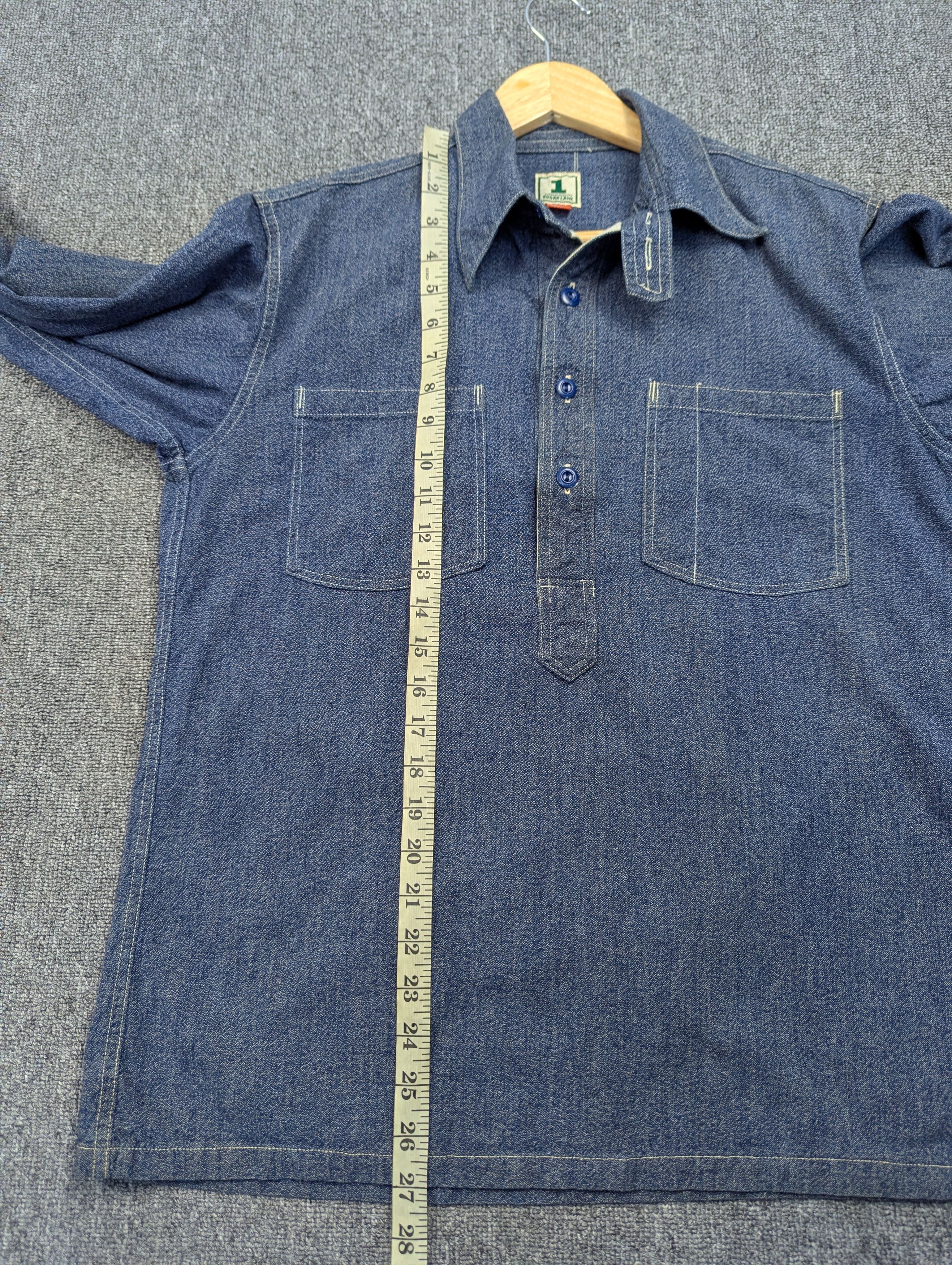 Sugar Cane Sugar Cane Men's Long Sleeve Pullover Work Denim Shirt Size US M / EU 48-50 / 2 - 13 Thumbnail