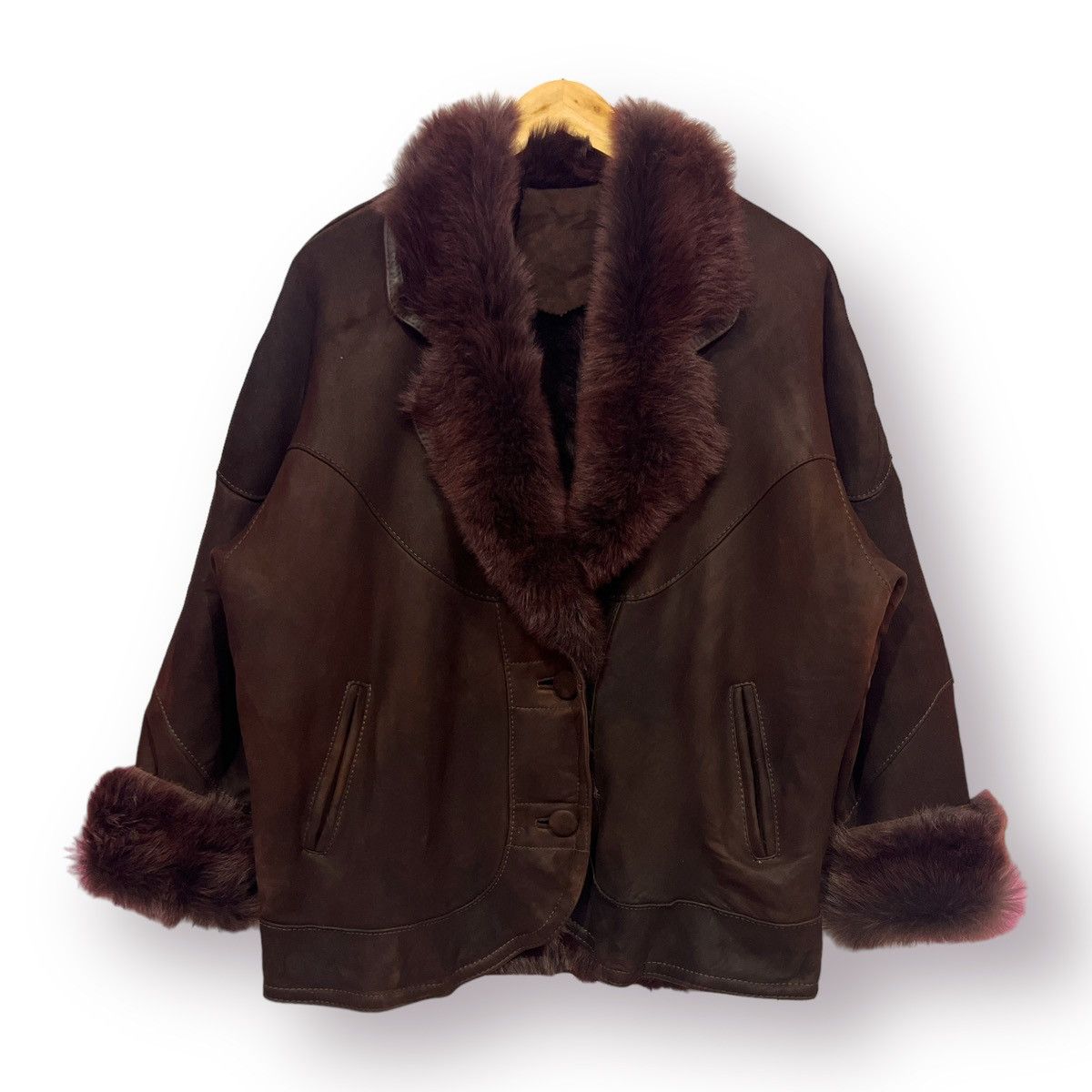 Other 🔥 Lamb leather Real fur lined coat Size M / US 6-8 / IT 42-44 - 1 Thumbnail