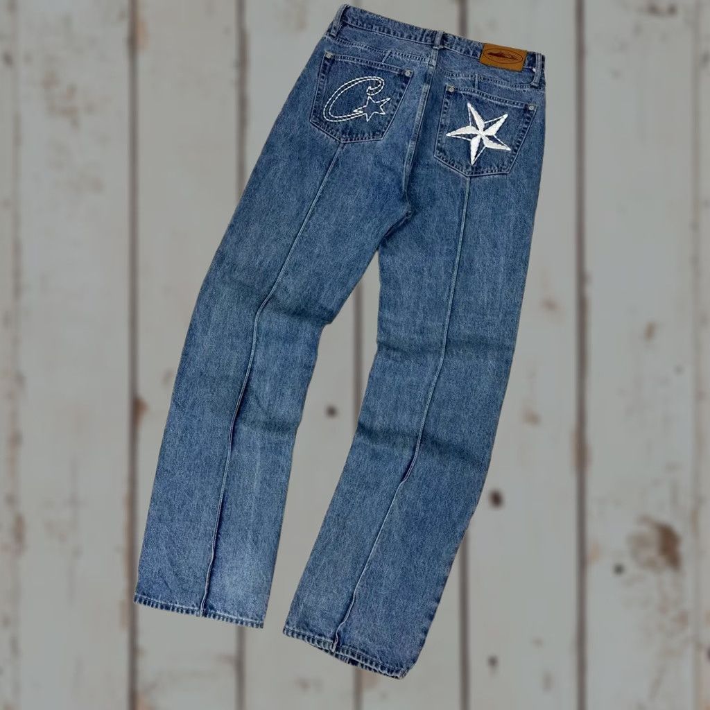 Corteiz Corteiz C Star Jeans Men Size 34 Blue Jeans Mens 34 Waist 34 Inseam 34in 8.86in Knee 9.84in Front Rise Knee 12.2in Waist 17.72in 45cm 88cm 25cm 34cm Size US 34 / EU 50 - 1 Thumbnail