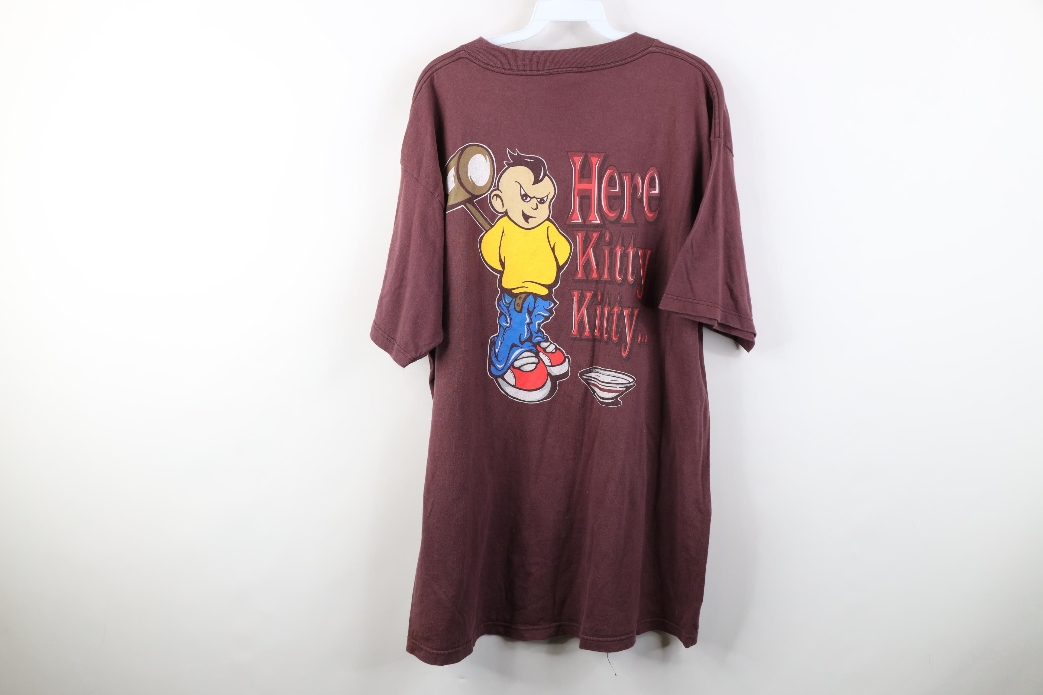 Vintage Vintage 90s Menace Skateboards Here Kitty Kitty T-Shirt USA Size US XL / EU 56 / 4 - 16 Thumbnail