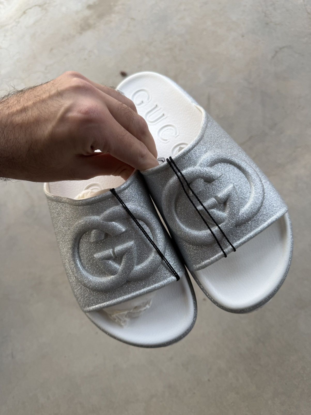 Gucci Gucci Glitter Rubber Interlocking G Slides – Women’s EU 41 Size US 9.5 / IT 39.5 - 2 Thumbnail